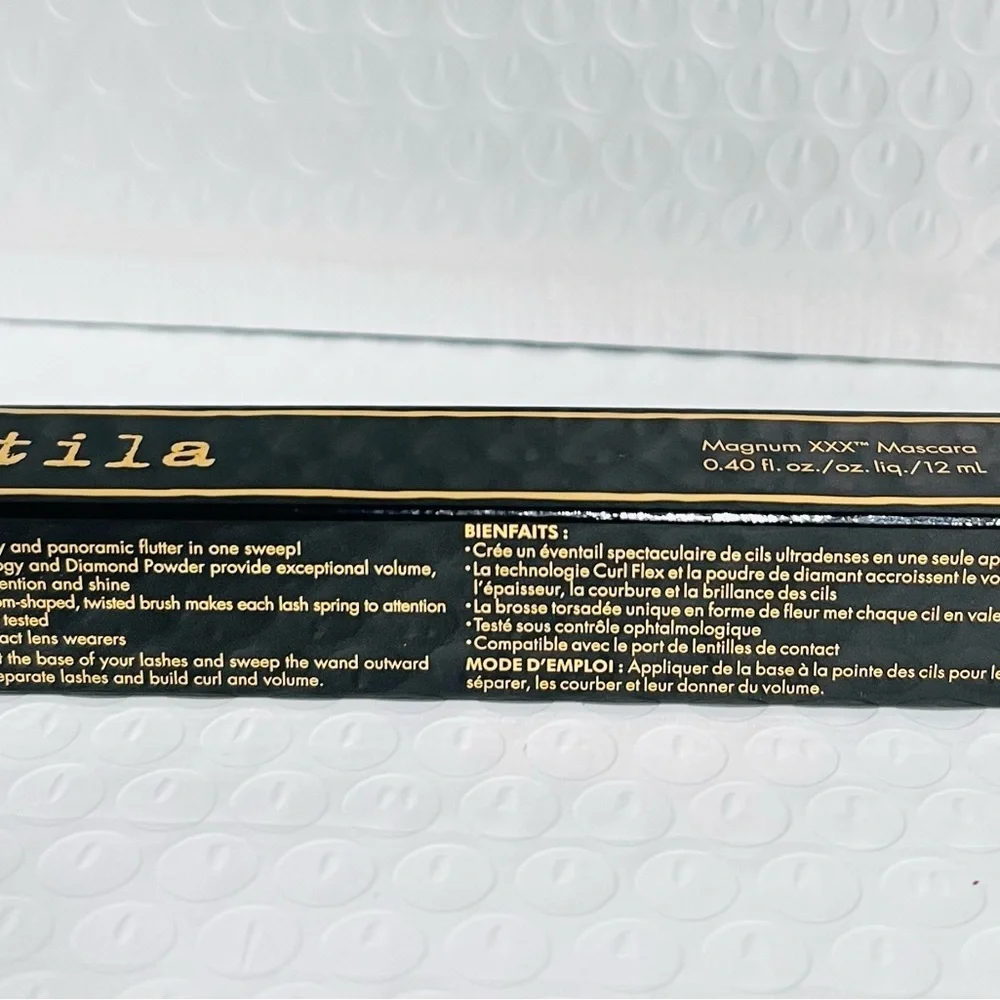 Stila Magnum XXX Mascara Intense Black 0.4oz Full Sz NIB Lightweight Mega Volume